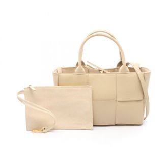Bottega Veneta Beige Leather Handbag Tote Bag (Pre-Owned)