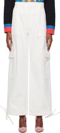 パンツ MOSCHINO COUTURE Woman Pants White 03305428 1001 Moschino elasticated-ankles track pants - women - Cotton