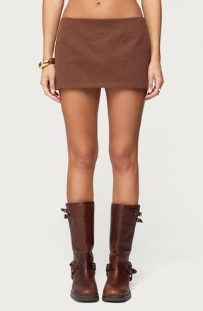 Edikted Monrow Micro Skort in Brown at Nordstrom, Size X-Small