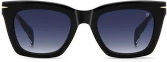 David Beckham DB 99/Miami 51mm Gradient Rectangular Sunglasses in Black/blue Sf at Nordstrom