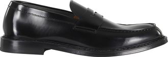 Doucal's Black Penny Leather-Sole Suede Loafers