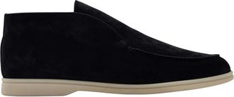 Loro Piana Open Walk Enkellaars - Heren - Schoenen - Blauw - Maat: 42 1/2 EU Leer