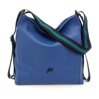 Gabs Cross Body Bags, female, Blue, Size: ONE SIZE Green Hammered Leather Shoulder Bag