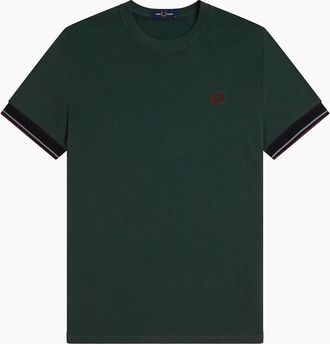 Fred Perry Mens Fred Perry Twin Tipped Cuff T-Shirt - Black - Size: 38