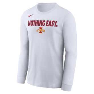 Nike Iowa State Nike Mens College Long-Sleeve T-Shirt in White | M22284MMIC-WHT