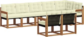 vidaXL Conjunto De Sof&aacute;s De Exterior 8 Uds. Natural Y Crema Vidaxl
