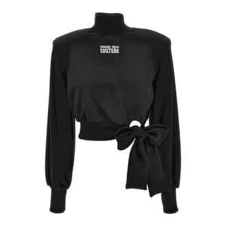 Versace Jeans Couture Bow Tie Sweater - Dames - Coltruien - Zwart - S - Katoen - Truien & Vesten