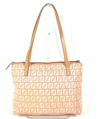 Fendi Pink Zucchino Handbag Shoulder Bag Tote Bag (Pre-Owned)