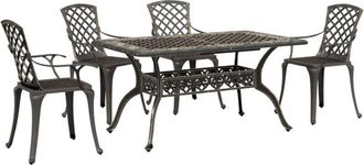 vidaXL 5 Piece Garden Dining Set Bronze Cast Aluminium vidaXL