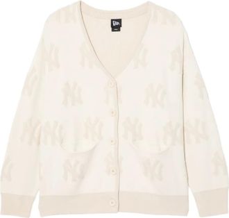 New Era monogram cardigan - women - Polyester/Polyamide/Viscose - S - Neutrals