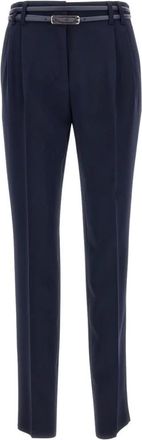 Max Mara Gisella Broeken - Dames - Slim Fit Broeken - Blauw - M - Leer - Broeken