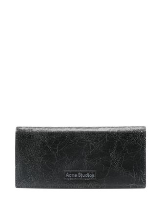 Acne Studios logo-patch leather wallet - unisex - Calf Leather - One Size - Black