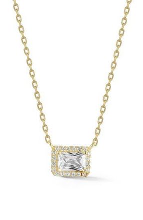 Glaze Jewelry 14K Gold Plated Sterling Silver CZ Halo Pendant Necklace at Nordstrom Rack