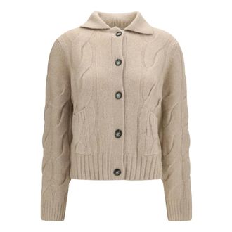 Allude Maglione in Cashmere e Seta con Bottoni - - Knitwear - Uomo - Marrone - M