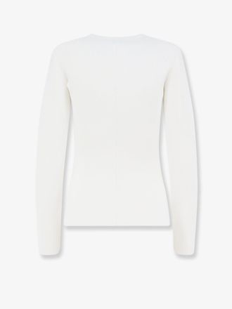 Elisabetta Franchi Knitted Zip Blazer - White