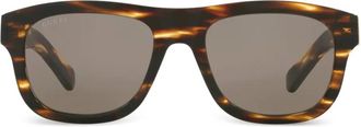 Gucci square-frame sunglasses - men - Acetate - 54 - Brown