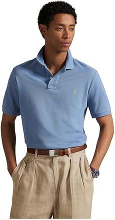 Polo Ralph Lauren Classic Fit Mesh Polo Shirt Mens Short Sleeve Knit Channel Blue : 2XL, Cotton