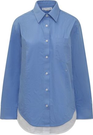 Victoria Beckham Blue Double Layer Full Sleeves Shirt