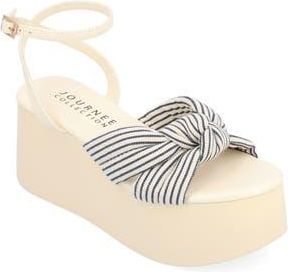 Journee Collection Lailee Ankle Strap Platform Sandal in Navy at Nordstrom Rack, Size 9.5