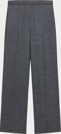 Theory Wide Pull-On Wool Trousers