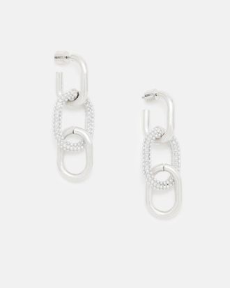 AllSaints Womens Brass Cydney Chunky Oval Chain Earrings, Size: One Size