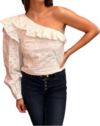 Custommade Saddy One Shoulder Top In White