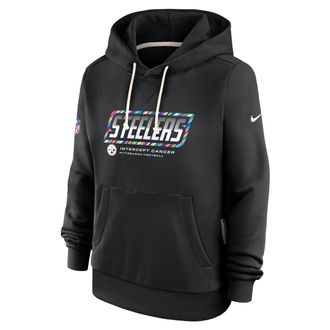 Nike Pittsburgh Steelers Crucial Catch Standard Issue Nike Womens Dri-FIT NFL Pullover Hoodie in Black | 03C300AZUS-F9R
