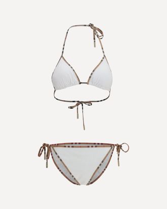 Burberry Check Detail Triangle Bikini Female L