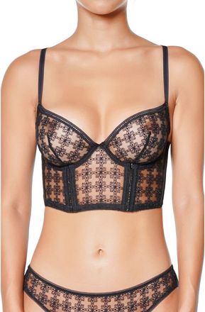 Huit Caf Fleur Bustier in Black at Nordstrom, Size 32B