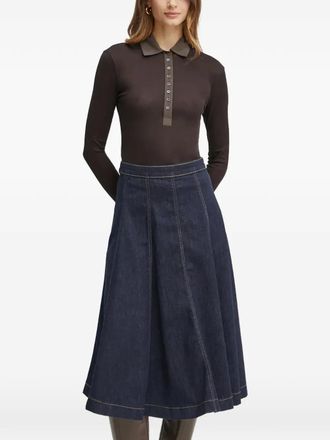 Pinko long-sleeve polo-collar body - women - Fabric - S - Brown