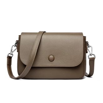 Generic Compatible For Genuine Leather Women Shoulder Crossbody Bags Womens Totes Handbags(Grey)