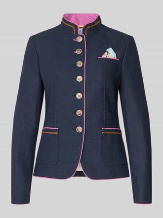 White Label Slim Fit Blazer aus Leinen-Baumwoll-Mix in Marine, Gr&ouml;&szlig;e 34