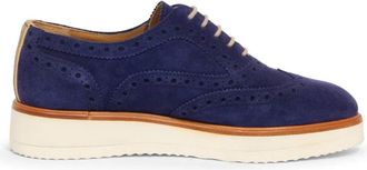 La Martina Su&egrave;de Veterschoenen - Dames - Veterschoenen - Blauw - 36 EU - Su&egrave;de - Schoenen