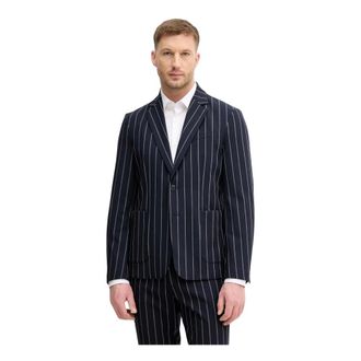 Benetton Heren, Pakken, Blauw, Maat: XL Viscose