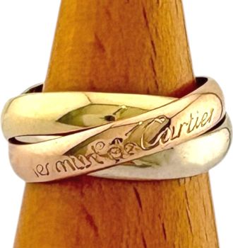 Cartier Trinity Gold Silver Pink Gold Yellow Gold (18K) Pink Gold (18K) White Gold (18K) Band Ring (Pre-Owned)