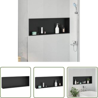 vidaXL vidaXL Acciaio inossidabile - Nicchia per doccia Nero 90 x 30 x 9,5 cm Acciaio inossidabile