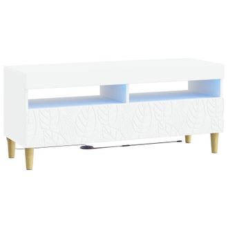 vidaXL Mueble De Tv Led Blanco Madera De Ingenier&iacute;a Vidaxl