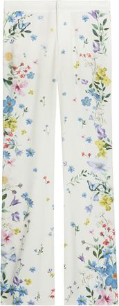 Alice & Olivia Andrew Floral Print Boot-leg Crepe Trousers - Multicoloured - 12 (UK16 / XL)