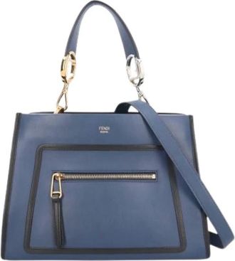 Fendi Pre-owned Handbags, female, Blue, Size: ONE SIZE Pre-owned Leather Handbag