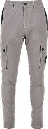 Stone Island Organic cotton pants with logo Badge Man 30