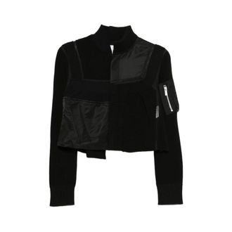 sacai Bomber Jackets, female, Black, Size: M Outerwear Sacai