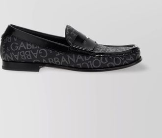 Dolce & Gabbana logo-print leather loafers