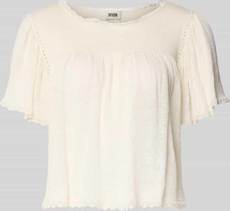 Drykorn Drykorn Strickshirt aus Leinen-Mix mit Spitze Modell TAYLIE in Ecru, Gr&ouml;&szlig;e XS