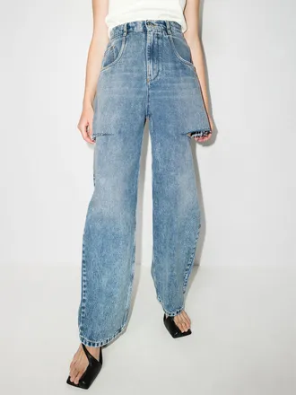 Maison Margiela Cut-Out Cargo Jeans - Blue