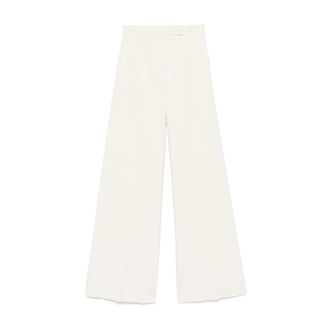 Max Mara Wide Trousers, female, White, Size: 2XS Finish Long Trouser