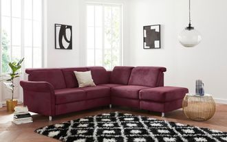 Sit&more Ecksofa »Darwin L-Form« inklusive Federkern, wahlweise mit Kopfteilverstellung, Bettfunktion