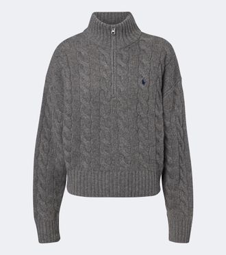 Polo Ralph Lauren Cable-knit wool-blend half-zip sweater