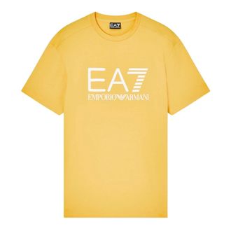 Emporio Armani T-Shirts, male, Yellow, Size: L Cotton Jersey T-Shirt with Logo