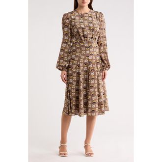 Longchamp Long Sleeve Silk Dress in Honey at Nordstrom Rack, Size 10 Us / 42 Fr