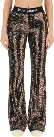 Palm Angels Flare Fit Wijde Broek - Dames - Wijde Broeken - Veelkleurig - S - Polyester - Broeken